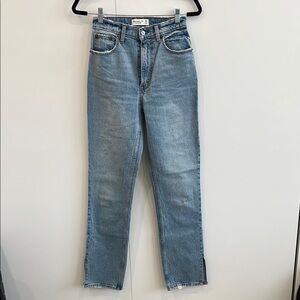 Abercrombie & Fitch 90s Straight Ultra High Rise Split Hem Jeans